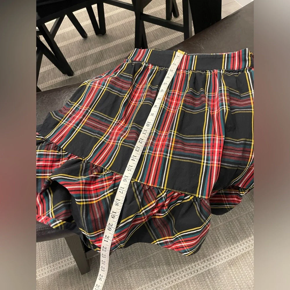 J. CREW | Black Multicolor holiday Christmas Tartan Plaid A-Line skirt Sz. 4P